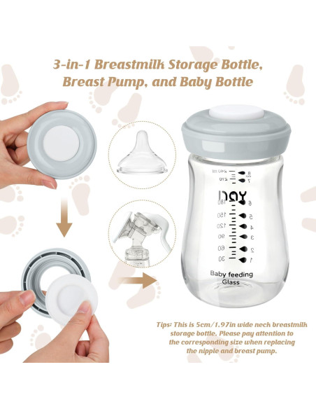 Botellas de Almacenamiento de Leche Materna yanyoyo 160ml Paquete de 4