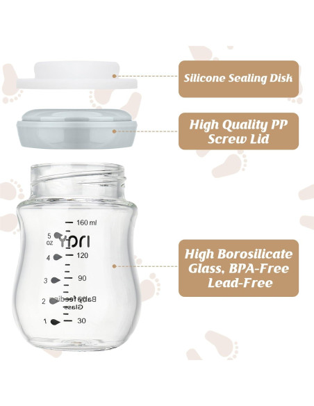 Botellas de Almacenamiento de Leche Materna yanyoyo 160ml Paquete de 4