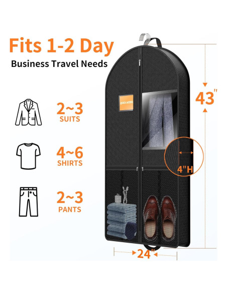 Bolsa de Viaje para Traje GOIUEDBZ 109 cm Negra Plegable