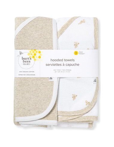 Toallas con Capucha Burt's Bees Baby - 100% Algodón Orgánico, 73.66 cm