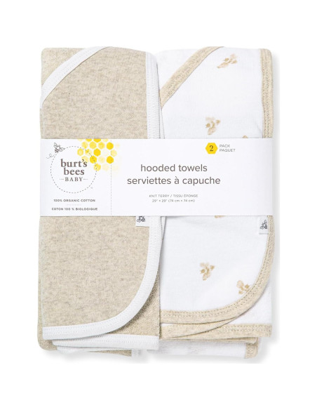 Toallas con Capucha Burt's Bees Baby - 100% Algodón Orgánico, 73.66 cm