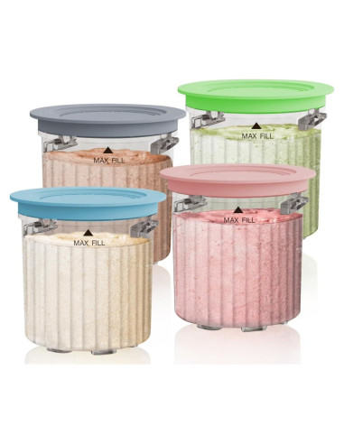 Recipientes de Pintas Reemplazo NANOBABY para Ninja Creami 16oz - Paquete de 4
