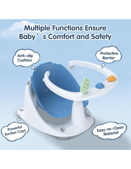 Asiento de Baño Antideslizante RPTGH para Bebés Azul 6-24 Meses