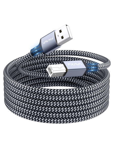 Cable de Impresora USB 1.22m FXAVA Nylon Trenzado