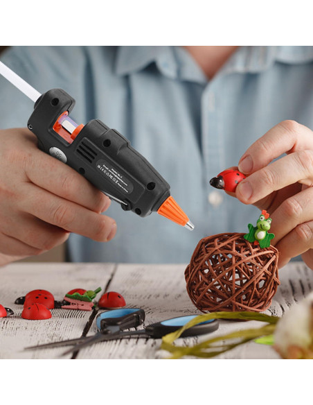 Pistola de Pegamento Mini Kejector 20W con 30 Barras 7mm