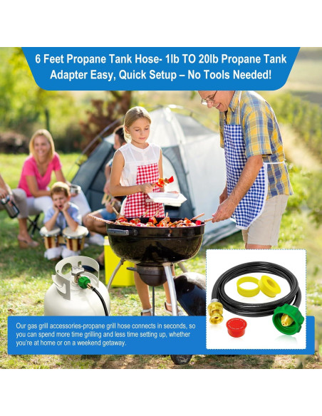 Adaptador de Manguera de Propano 6FT Sekvira para Weber Q