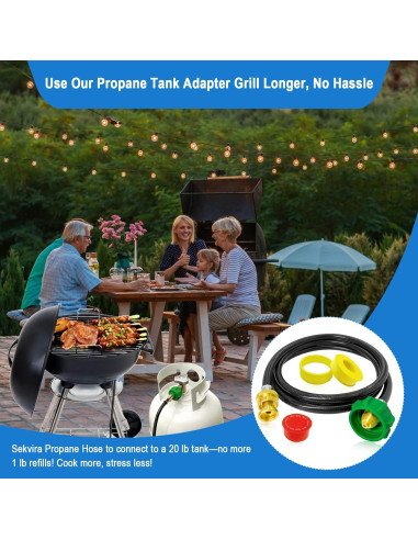 Adaptador de Manguera de Propano 6FT Sekvira para Weber Q