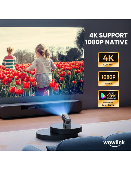 Proyector Mini Portátil Wowlink W206 1080P WiFi 6 Bluetooth 5.4