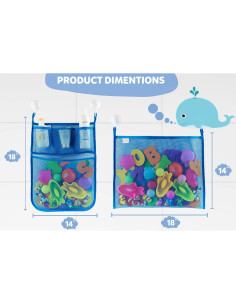 Organizador de Juguetes de Baño Comfylife - 2 Piezas Azul 2