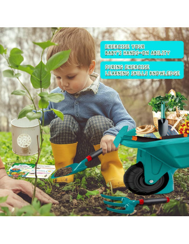 Conjunto de Jardinería para Niños Qtioucp 16 Piezas Verde