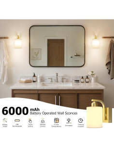 Juego de Apliques de Pared Inalámbricos iThird 6000mAh Dorados 2