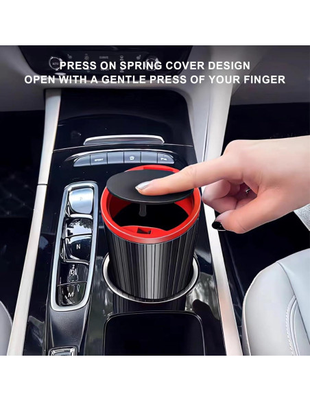 Basurero de coche FYNQTON 550ml a prueba de fugas negro