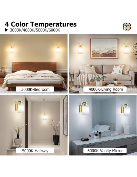 Juego de Apliques de Pared Inalámbricos iThird 6000mAh Dorados