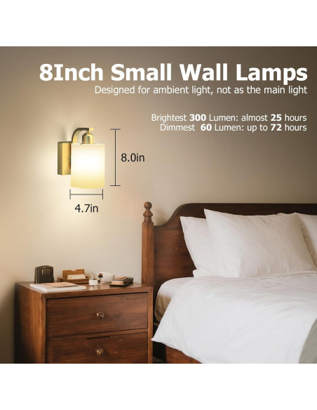 Juego de Apliques de Pared Inalámbricos iThird 6000mAh Dorados