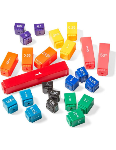 Cubos de Equivalencia de Fracciones Hand2Mind - 51 Piezas