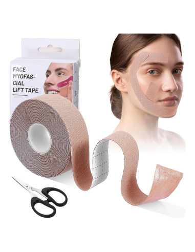 Cinta Facial Antiarrugas Quilax 5m con Tijeras - Beige