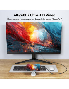 Cable USB C 3.2 DteeDck 0.91m 4K@60Hz 20Gbps 100W Carga Rápida 2