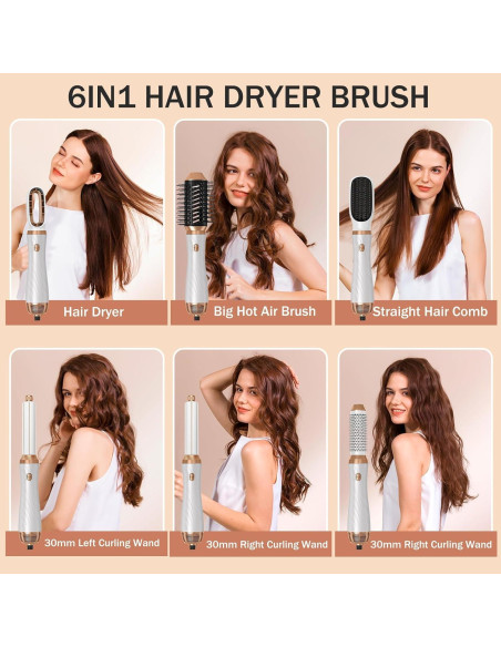Cepillo Secador 6 en 1 Yitrust, Estilizador de Aire Caliente