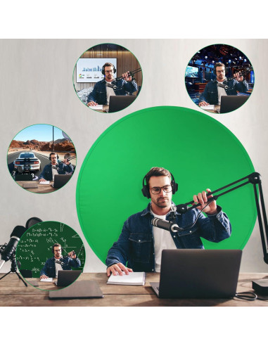 Fondo de Pantalla Verde y Azul Portátil Heorryn 150cm