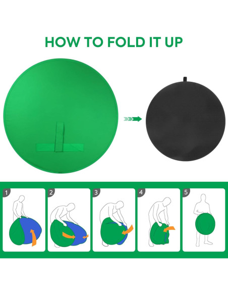 Fondo de Pantalla Verde y Azul Portátil Heorryn 150cm