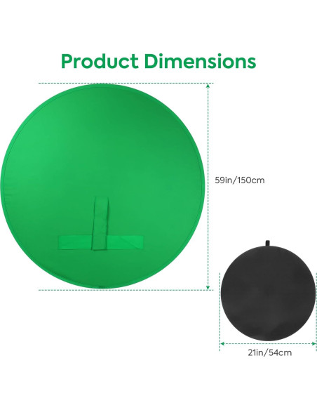 Fondo de Pantalla Verde y Azul Portátil Heorryn 150cm