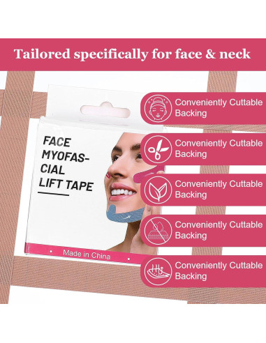 Cinta Facial Antiarrugas Quilax 5m con Tijeras - Beige