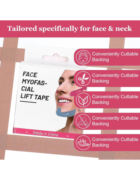 Cinta Facial Antiarrugas Quilax 5m con Tijeras - Beige