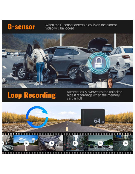 Cámara de Espejo CAMECHO 4K WiFi 9.66" con Doble Lente