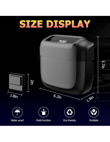 Basurero para Auto MOTORBUDDY con Tapa y 30 Bolsas - Negro