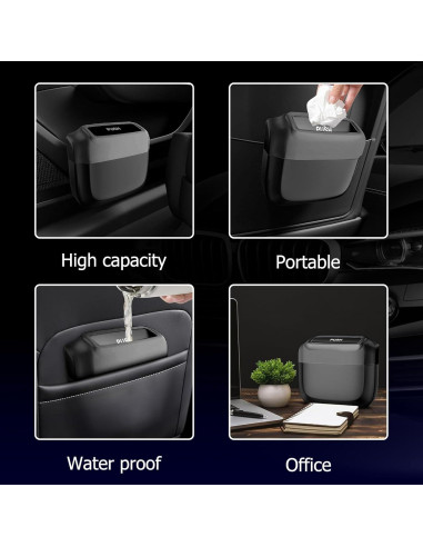 Basurero para Auto MOTORBUDDY con Tapa y 30 Bolsas - Negro