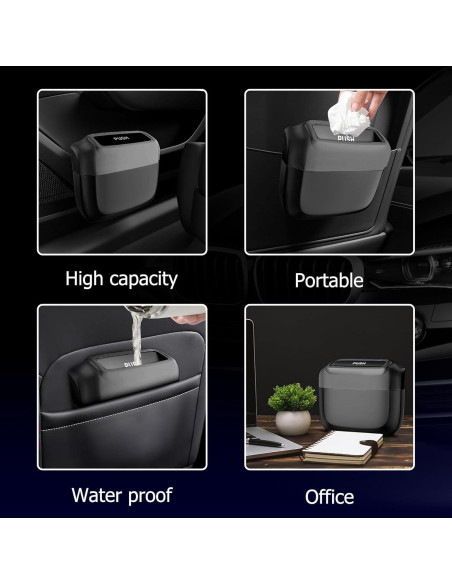 Basurero para Auto MOTORBUDDY con Tapa y 30 Bolsas - Negro