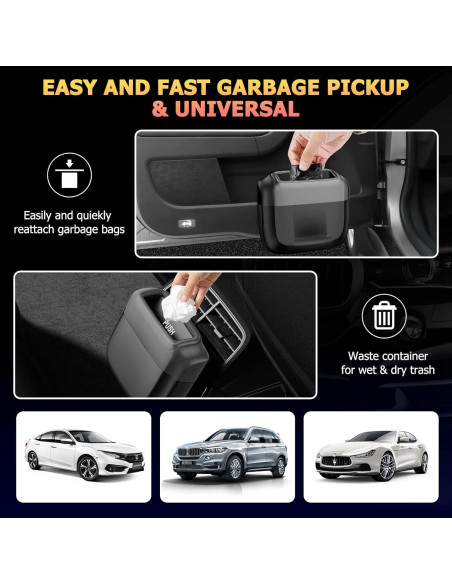 Basurero para Auto MOTORBUDDY con Tapa y 30 Bolsas - Negro