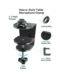 Abrazadera de Micrófono Borenbuir de Metal Resistente 0.45kg 2