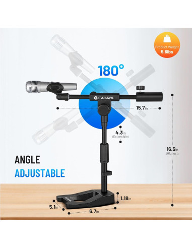 Soporte de Micrófono CAHAYA Ajustable de Escritorio 2 en 1