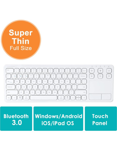 Teclado Bluetooth Multi Dispositivo SANWA con Touchpad y Ratón Ergonómico