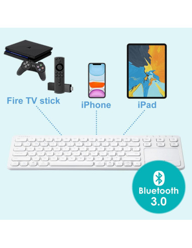 Teclado Bluetooth Multi Dispositivo SANWA con Touchpad y Ratón Ergonómico