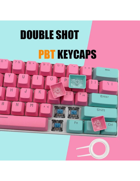 Juego de Teclas PBT Retroiluminadas Guffercty kred 61 Teclas