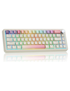 Teclado Mecánico Inalámbrico YUNZII B68 RGB 65% Beige
