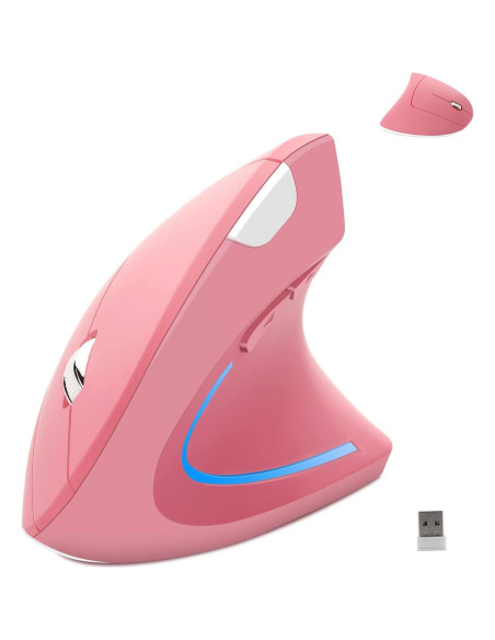 Ratón Vertical Ergonómico Inalámbrico Share Sunshine Rosa 1600 DPI