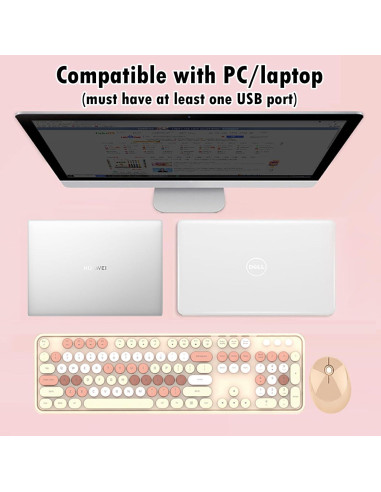 Combo Teclado y Ratón Inalámbrico Lomiluskr 2.4G Colorido