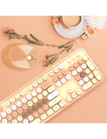 Combo Teclado y Ratón Inalámbrico Lomiluskr 2.4G Colorido