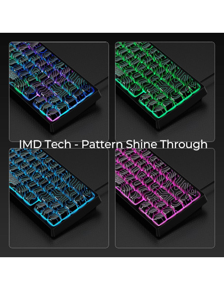 Teclado Mecánico Inalámbrico HITIME M67 RGB 60% QMK/VIA Negro