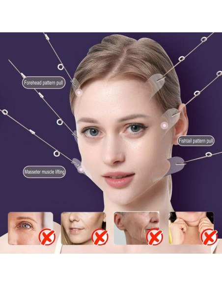 Cinta de levantamiento facial Habodd 60 parches transparentes