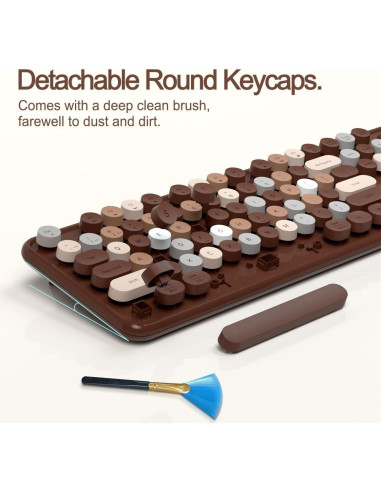 Teclado Inalámbrico Bluetooth Retro JAMfit 104 Teclas Colorido