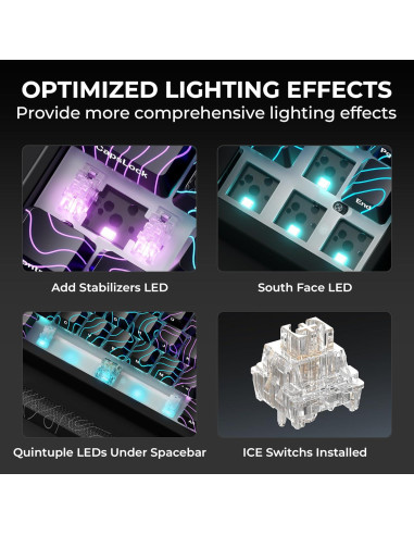Teclado Mecánico Inalámbrico HITIME M67 RGB 60% QMK/VIA Negro