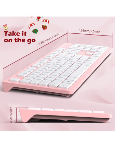 Teclado USB con Cable COLIKES Rosa Chiclet Resistente a Derrames