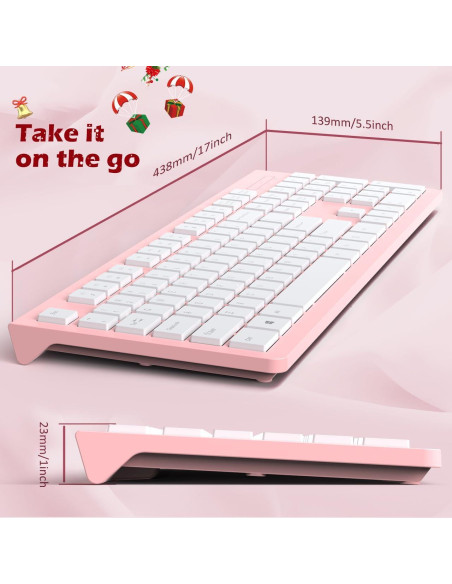 Teclado USB con Cable COLIKES Rosa Chiclet Resistente a Derrames