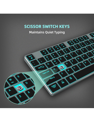 Teclado Retroiluminado B.Friend K3 USB-C y USB-A Gris Negro