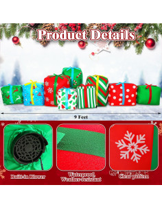 Caja de Regalo Inflable Gigante Navidad Sosation 2.59 kg 2.74 m 2