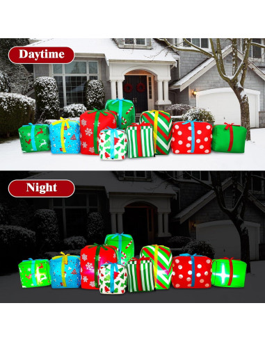 Caja de Regalo Inflable Gigante Navidad Sosation 2.59 kg 2.74 m